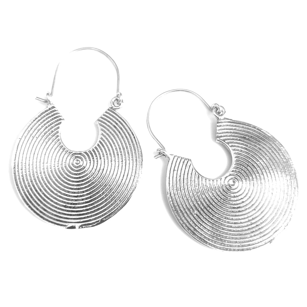ORECCHINI ETNICI Ottone lucido Orecchini artigianali | Spirale