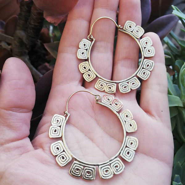 Orecchini etnici in ottone - HAANISH