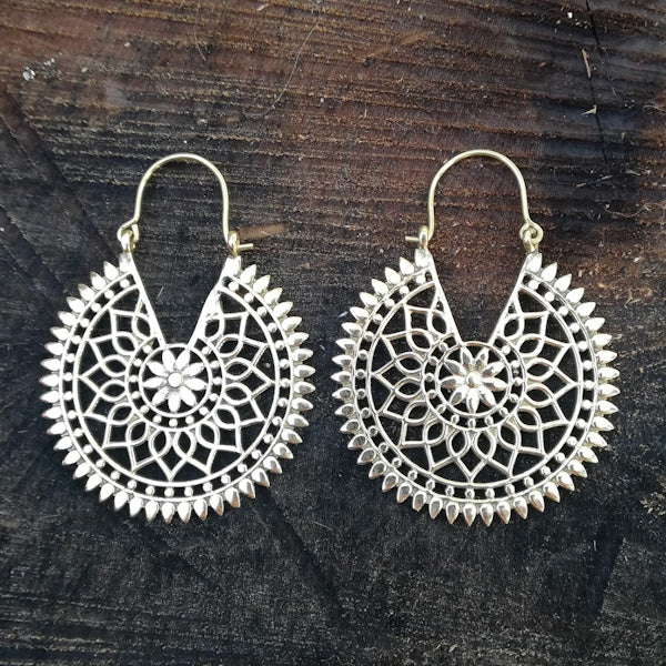 ORECCHINI etnici HERIK in ottone senza pietra | ORECCHINI etnici in ottone