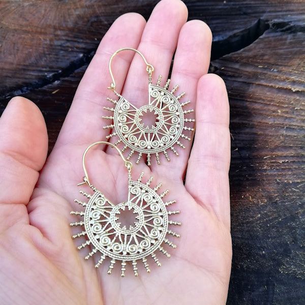 Orecchini etnici in ottone - HETVI