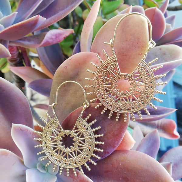 Orecchini etnici in ottone - HETVI