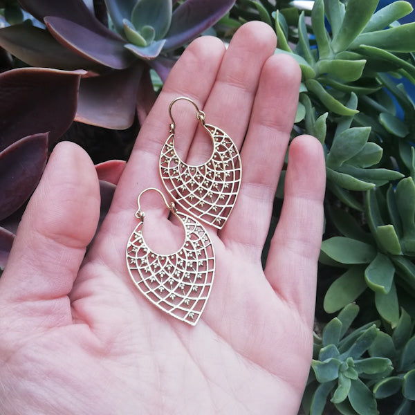 ORECCHINI etnici in ottone - KAVIA