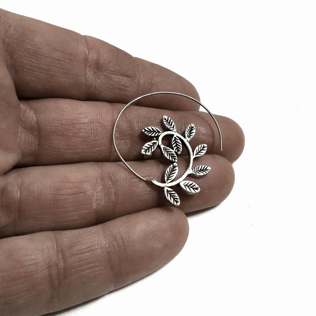 ORECCHINI ETNICI Ottone lucido Orecchini artigianale | Spirale LEAF