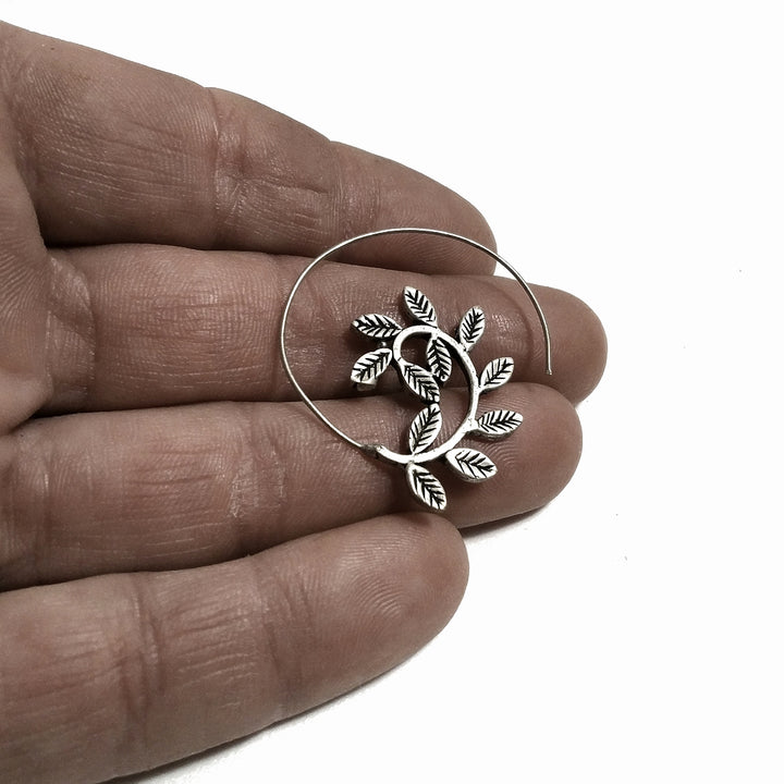 ORECCHINI ETNICI Ottone lucido Orecchini artigianale | Spirale LEAF