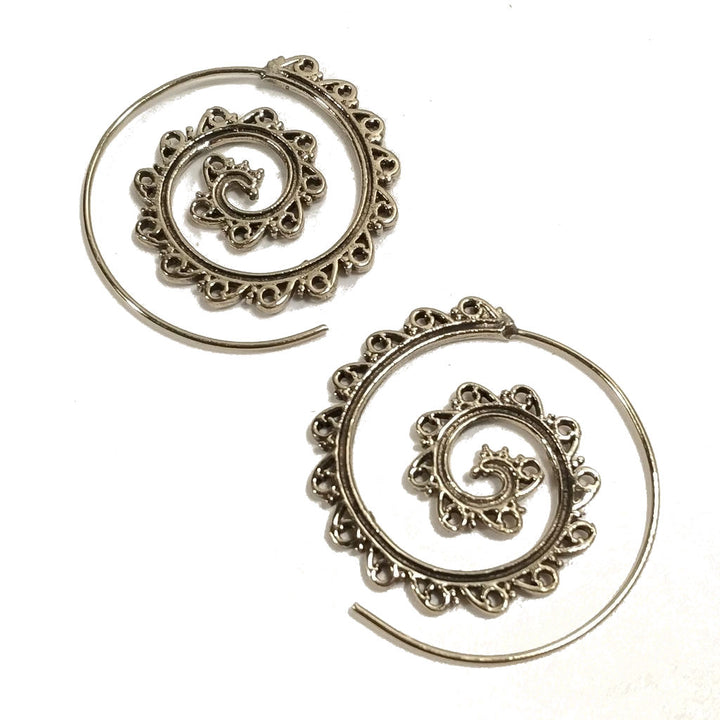 ORECCHINI ETNICI Ottone lucido ORECCHINI | SPIRALE | BOHO style