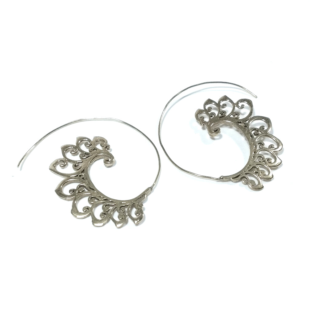 ORECCHINI ETNICI Ottone lucido ORECCHINI | Spirale