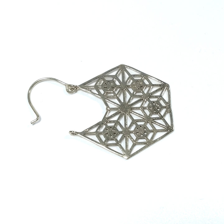 ETHNIC EARRINGS Polished brass - Hexagon