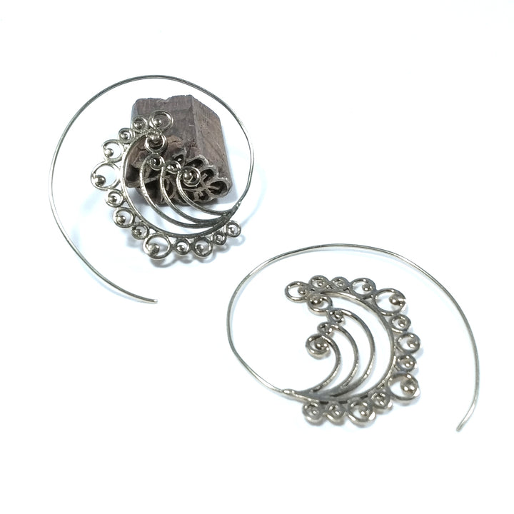 ORECCHINI ETNICI Ottone lucido ORECCHINI | Spirale