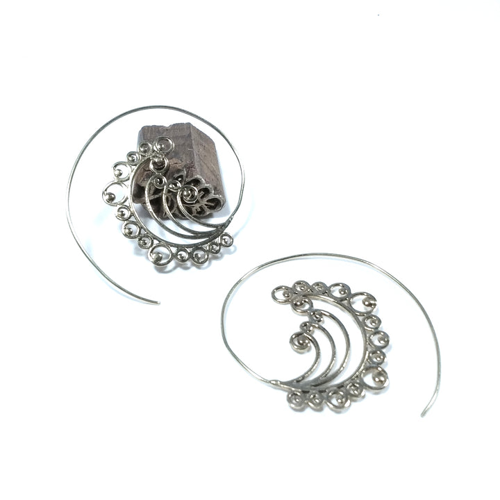 ORECCHINI ETNICI Ottone lucido ORECCHINI | Spirale