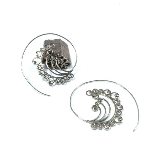 ORECCHINI ETNICI Ottone lucido ORECCHINI | Spirale – immagine2