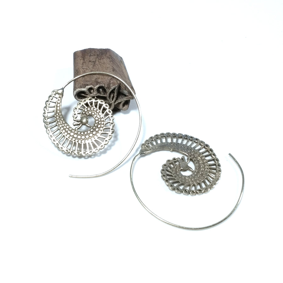 ORECCHINI ETNICI Ottone lucido ORECCHINI | Spirale