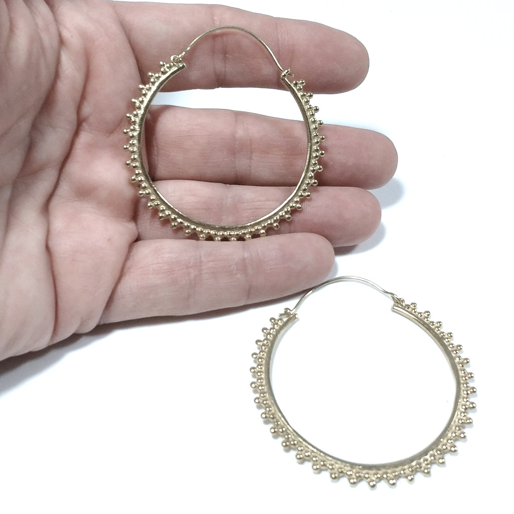 ETHNIC EARRINGS Polished brass EARRINGS | Circle