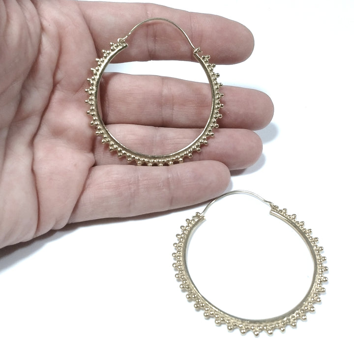 ETHNIC EARRINGS Polished brass EARRINGS | Circle