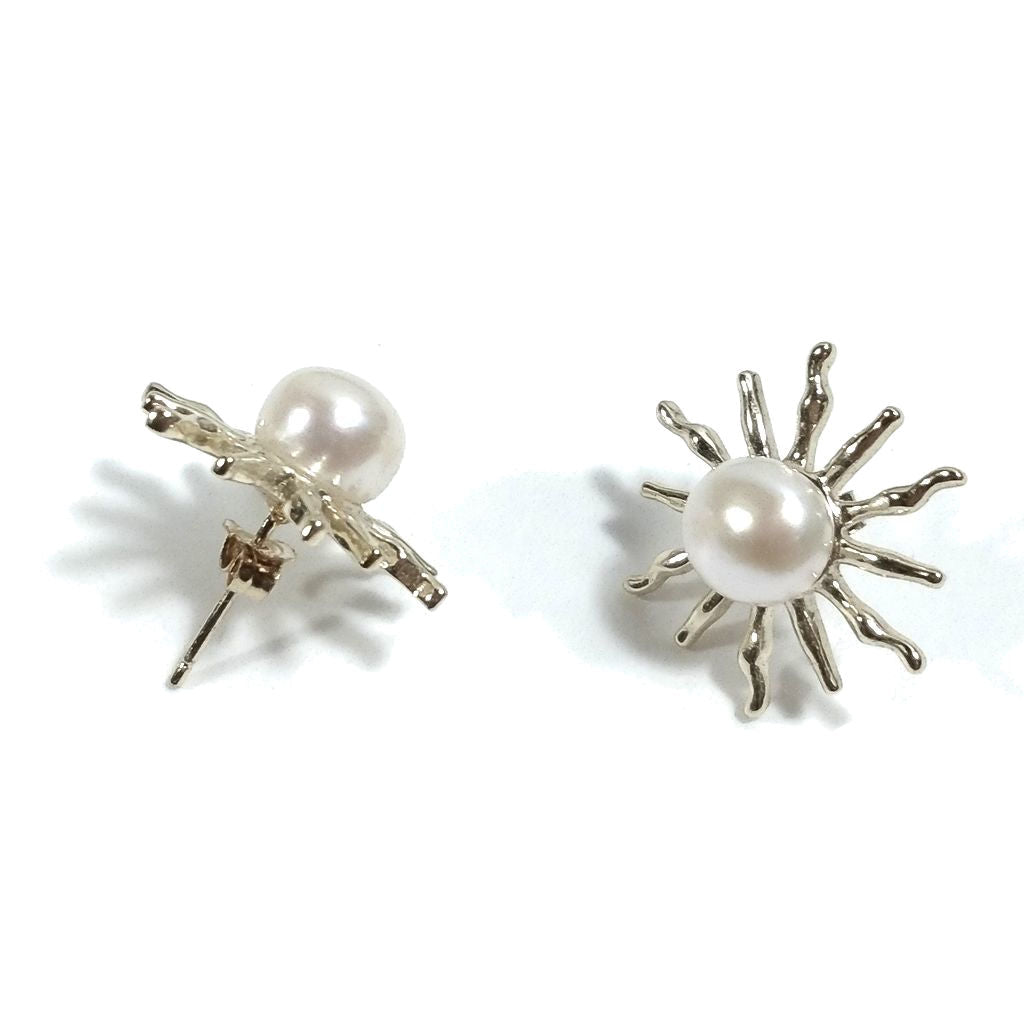 Orecchini da LOBO | argento 925 dorato - Perla | Gioielli argento piercing