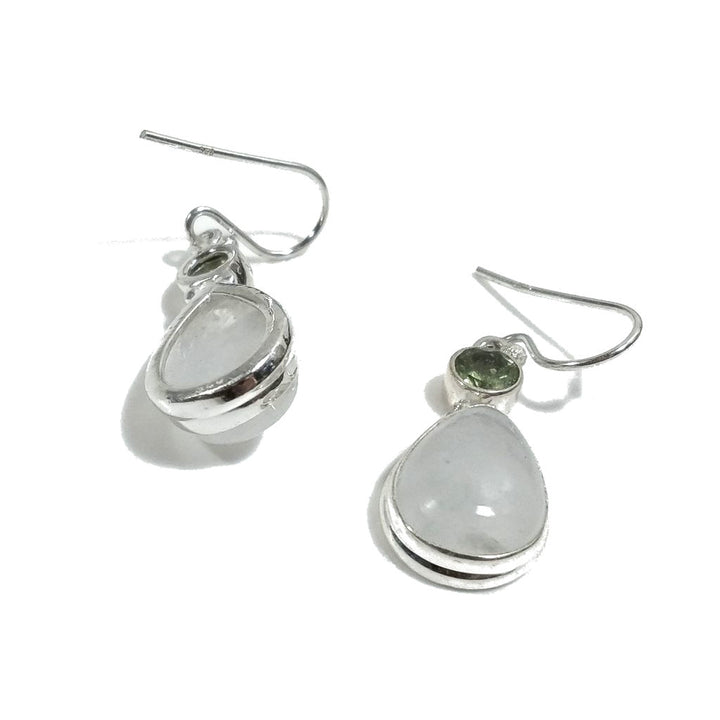 ORECCHINI Argento 925 artigianali Pietra di luna - peridoto | orecchini etnici