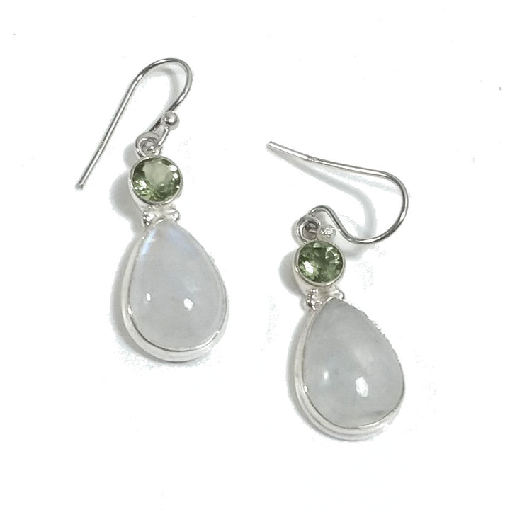 ORECCHINI Argento 925 artigianali Pietra di luna - peridoto | orecchini etnici