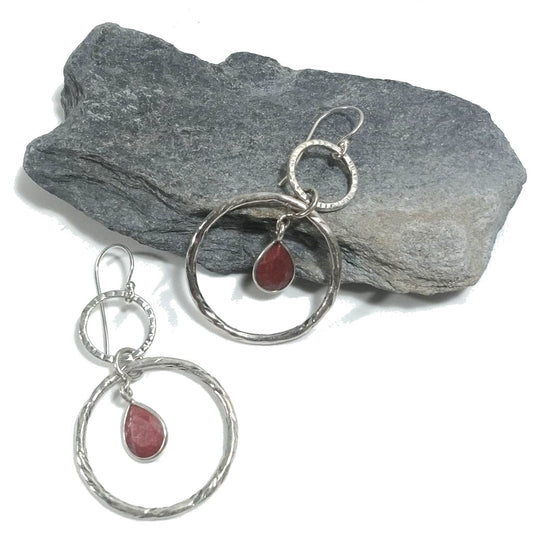ORECCHINI Argento 925 ORECCHINI artigianali Radice di rubino | orecchini etnici