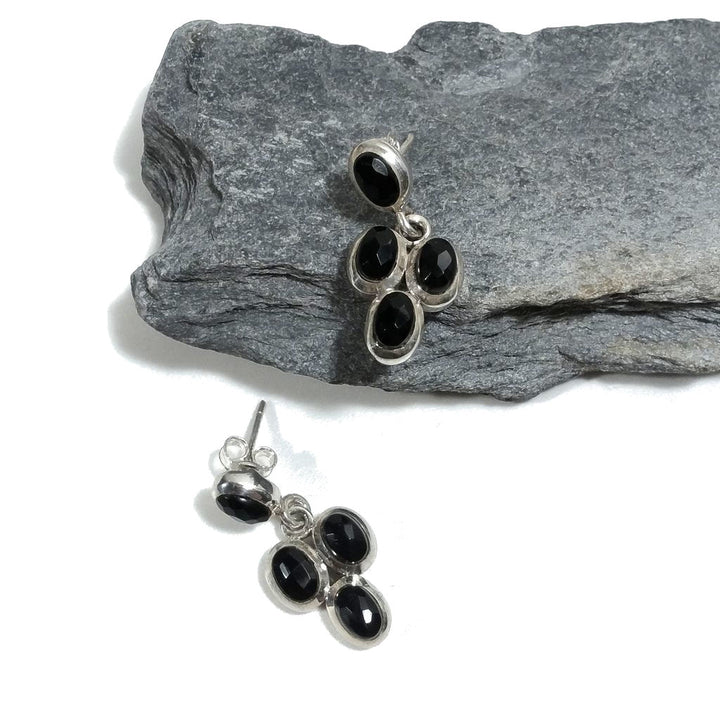 ORECCHINI Argento 925 ORECCHINI artigianali Spinello Nero | GIOIELLI argento