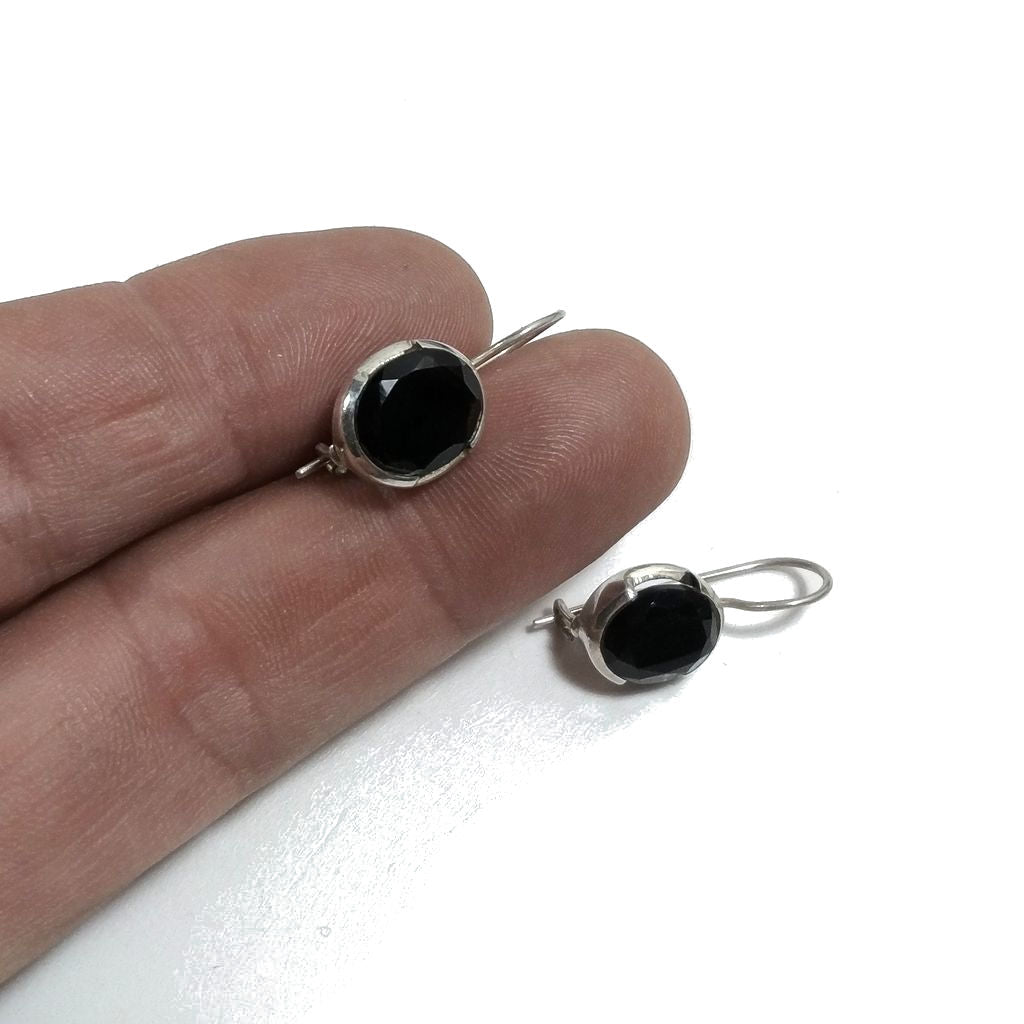 ORECCHINI Argento 925 ORECCHINI artigianali Spinello Nero | GIOIELLI argento