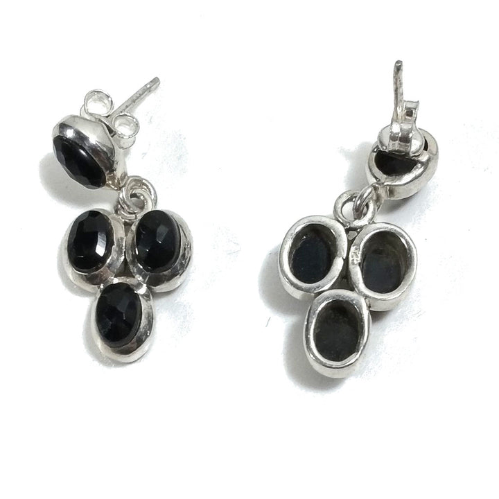 ORECCHINI Argento 925 ORECCHINI artigianali Spinello Nero | GIOIELLI argento