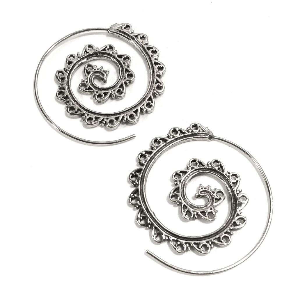 ORECCHINI ETNICI Ottone lucido ORECCHINI | SPIRALE | BOHO style