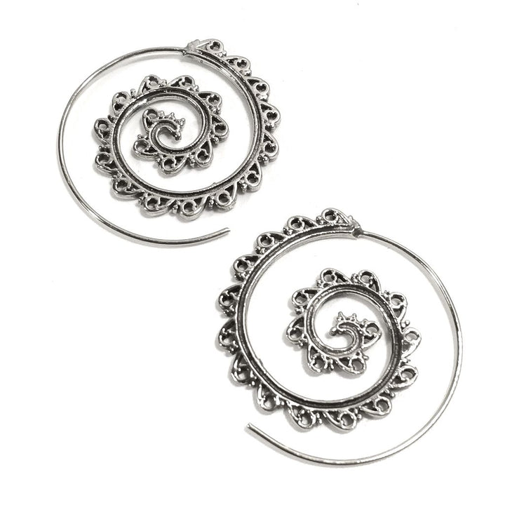 ORECCHINI ETNICI Ottone lucido ORECCHINI | SPIRALE | BOHO style