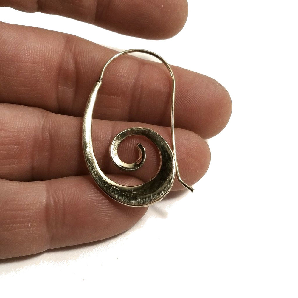 ORECCHINI ETNICI Ottone lucido ORECCHINI | SPIRALE | BOHO style