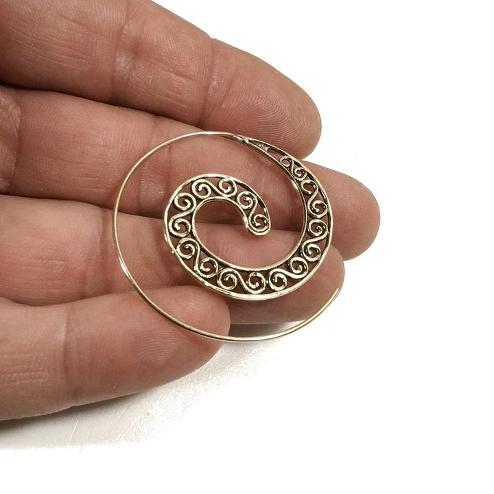 Orecchini etnici a spirale in ottone - BARGUD