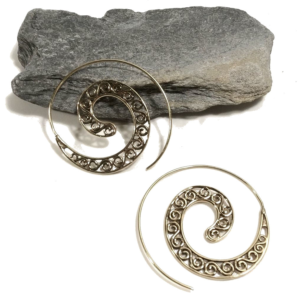 Orecchini etnici a spirale in ottone - BARGUD