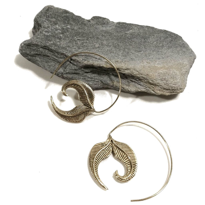 Orecchini etnici a spirale in ottone - AJARA