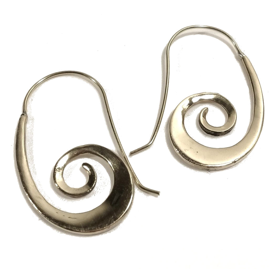 ORECCHINI ETNICI Ottone lucido ORECCHINI | SPIRALE | BOHO style