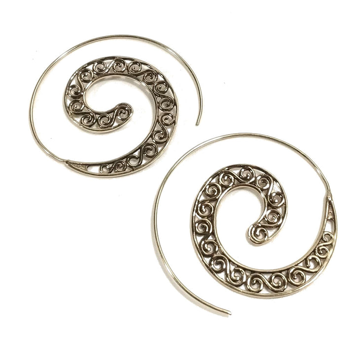 Orecchini etnici a spirale in ottone - BARGUD