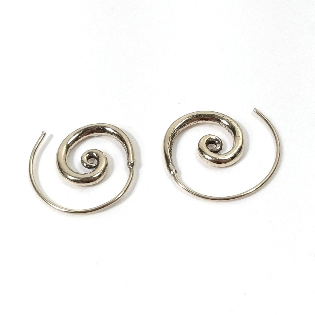 ORECCHINI ETNICI Ottone lucido ORECCHINI | Spirale piercing