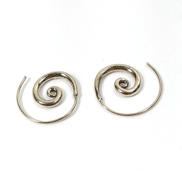 ORECCHINI ETNICI Ottone lucido ORECCHINI | Spirale piercing