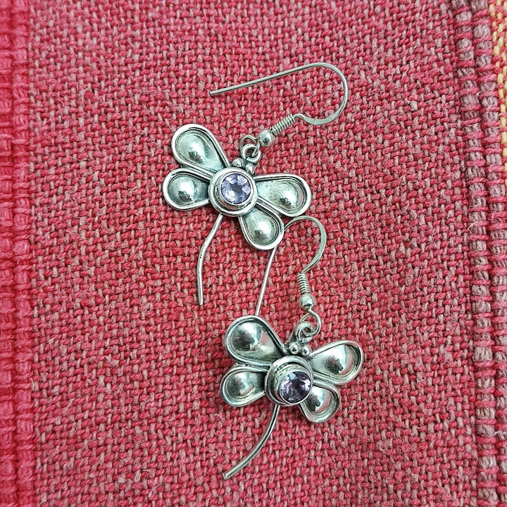 DRAGONFLY-shaped ethnic 925 silver EARRINGS | EARRINGS in silver