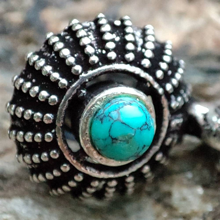 ORECCHINI etnici con pietra in argento 925 - KAVANT