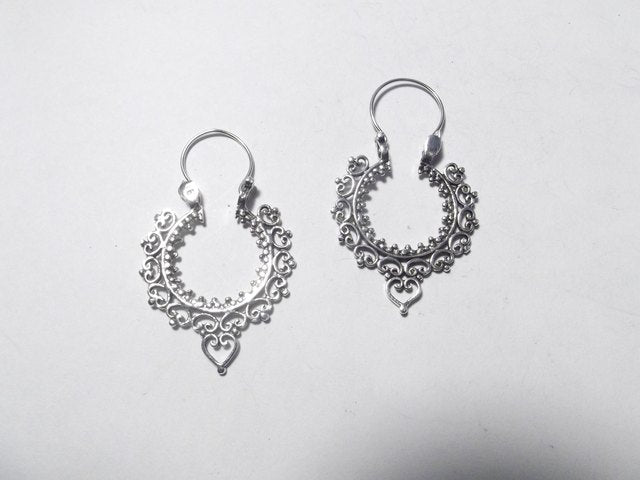 ORECCHINI etnici in argento 925 filigrana campanella