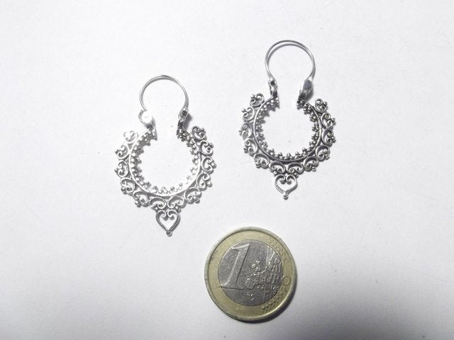 Ethnic filigree 925 silver earrings - SHIMLA