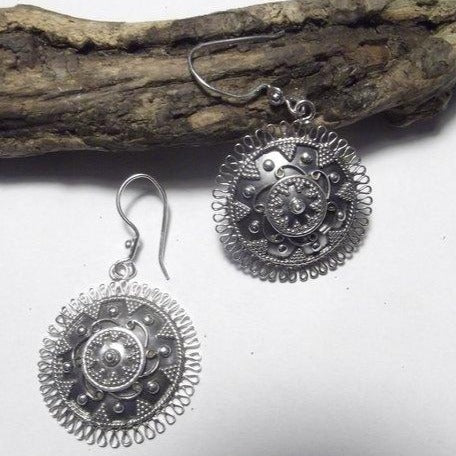 ORECCHINI etnici in argento 925 filigrana - SOLE 2