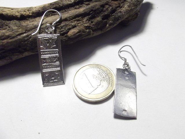 KAREN square ethnic 925 silver EARRINGS