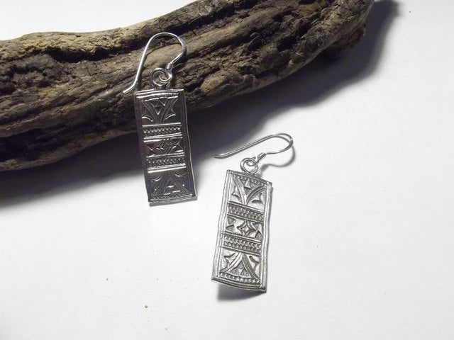ORECCHINI etnici in argento 925 square KAREN