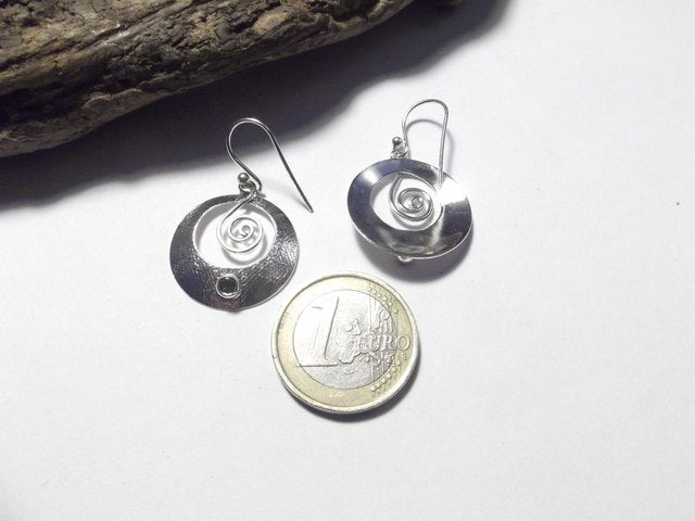 Ethnic spiral earrings in 925 silver - BIR
