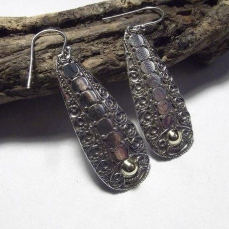 ORECCHINI etnici in argento 925 GOCCIA - ORO