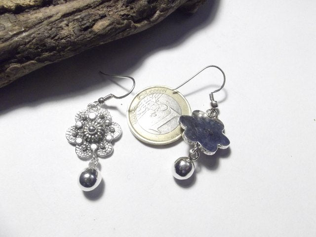 EARRINGS in 925 silver FLOWER - SPHERE