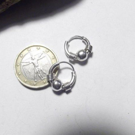 Orecchini etnici in argento 925 cerchio - HOSHIARPUR