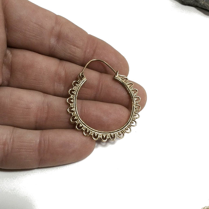 ORECCHINI ETNICI Ottone lucido ORECCHINI | Cerchio - BOHO