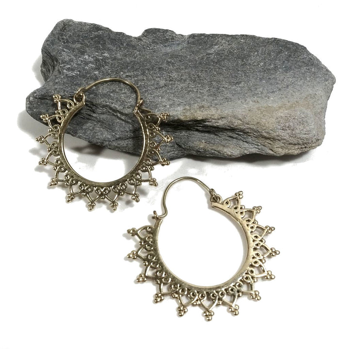 ORECCHINI ETNICI Ottone lucido ORECCHINI | Cerchio - BOHO