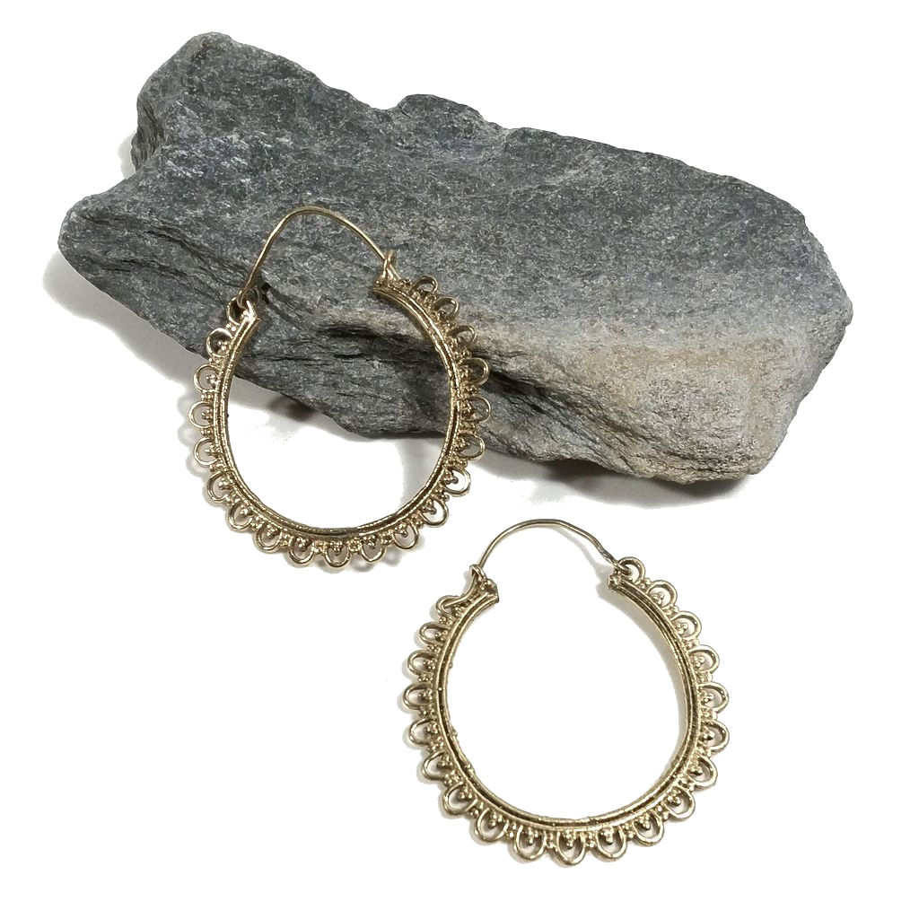 ORECCHINI ETNICI Ottone lucido ORECCHINI | Cerchio - BOHO