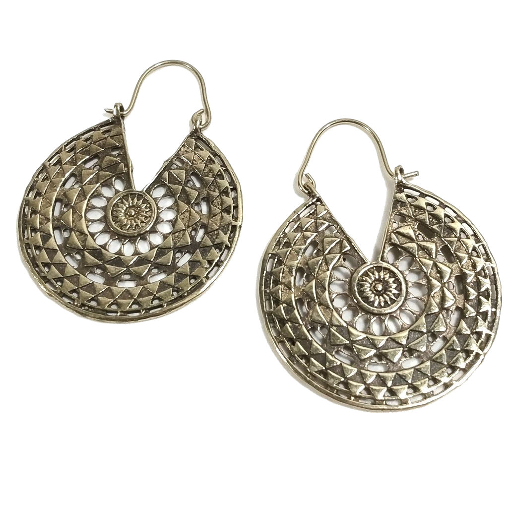 ORECCHINI ETNICI Ottone lucido ORECCHINI | Orecchino barocco filigrana