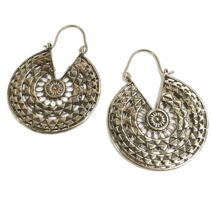 ORECCHINI ETNICI Ottone lucido ORECCHINI | Orecchino barocco filigrana